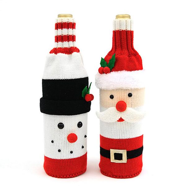 

1pc christmas wine bottle gift bag cover santa snowman ornament christmas party decoration gifts