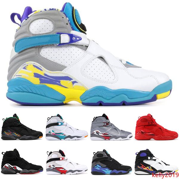 

new 8 8s basketball shoes men valentines day tinker aqua reflections playoff three peat designer mens trainers sports sneakers size 41-47