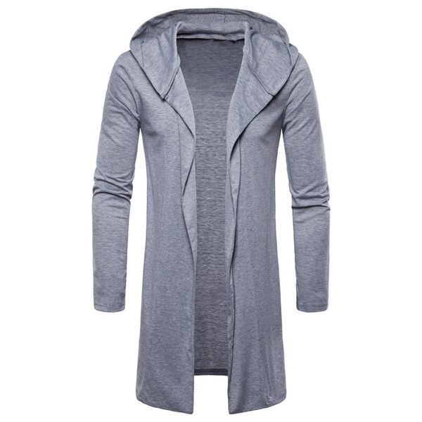 

fashion hooded cardigan cloak jacket men hoodies casual european and american style solid color long sleeve loose coat gift, Tan;black