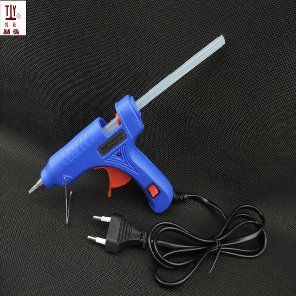 

20w eu plug melt glue gun with 1pc 7mm glue stick industrial mini guns thermo electric heat temperature tool