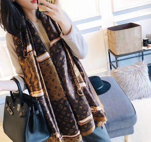 

silk scarf pashmina for women and men summer autumn long scarves neck wrap 180x90cm shawls