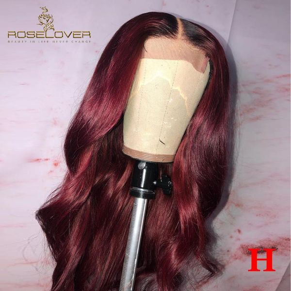 

1b/99j ombre burgundy lace front wigs 13*6 pre plucked natural hairline lace front human hair wigs with baby hair brazilian remy, Black;brown