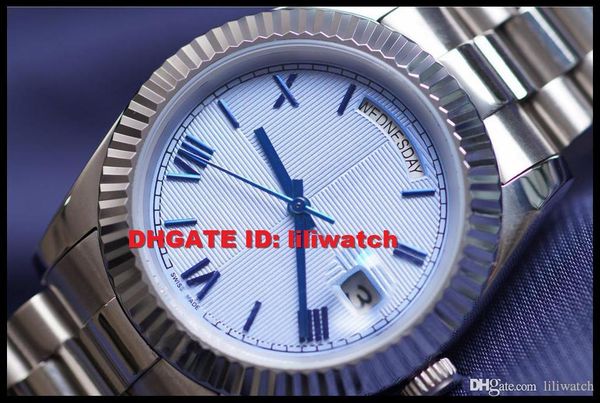 

daydate new mens watch president day crown silver men strap blue 40mm automatic clasp watches designer party men watches date d gibvu, Slivery;brown