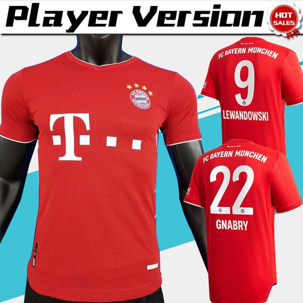 

player version 20-21 bayern munich home red soccer jerseys 2020 #9 lewandowski #25 muller soccer shirts bayern football uniforms on sale, Black;yellow
