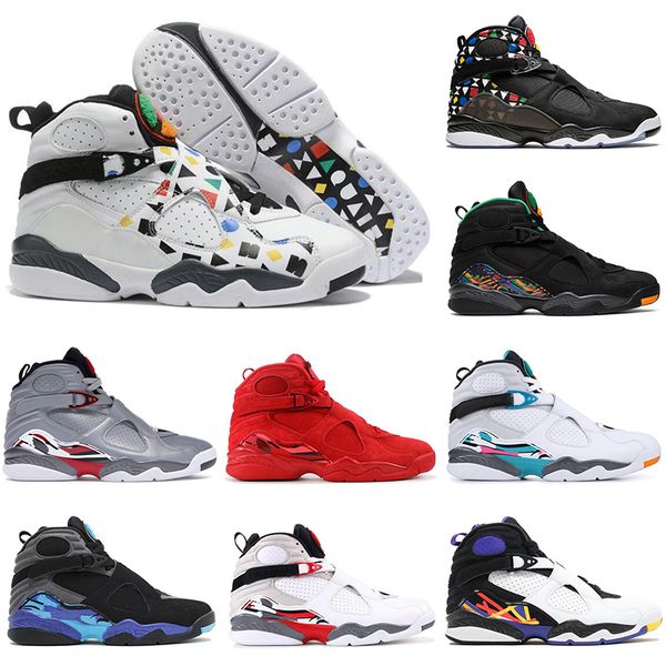 

New Air Jordan Retro 8 8s Tinker Basketball Shoes men Quai 54 VALENTINES DAY AQUA Reflections designer mens trainers sports sneakers