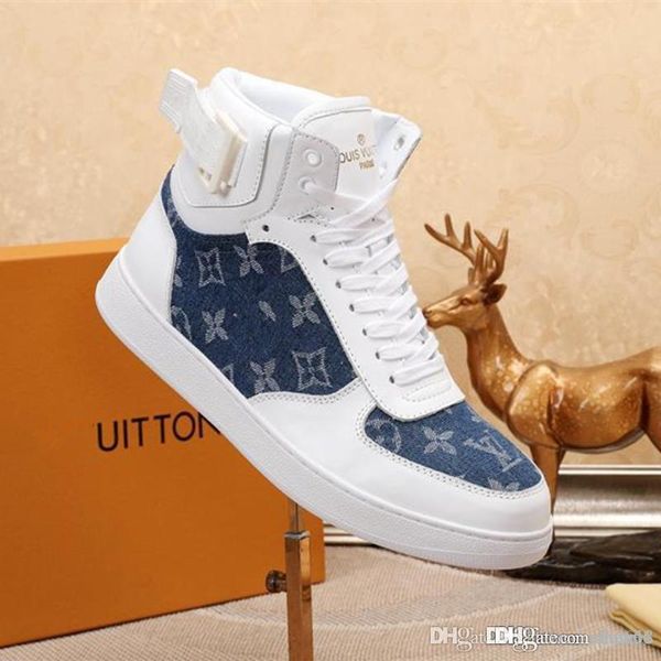 

18 designer fashion luxury 2019 brand rivoli sneakers vuiton monogram strass fabric with rubber outsole men 18 designer shoes, Blue;gray