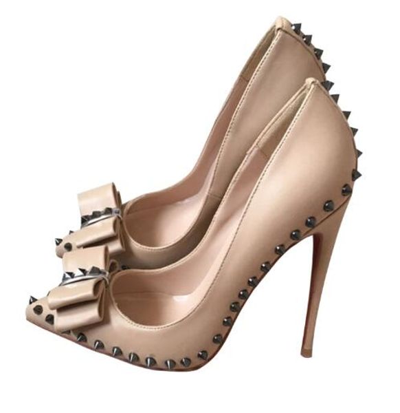 Горячая распродажа-обнаженная овечья картина бабочка добрасываемые шипованные туфли на высоком каблуке женские 12см каблук ступеньки заостренные пальцы ног Обувь сексуальная вечеринка