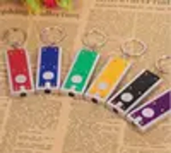 

led box-type keychain light key ring led creative keychain gifts small flashlight keychains lights for kids toys, Silver