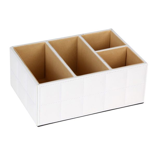 

pu leather storage boxes luxury for remote control phone cosmetic make up container home office car organizer white