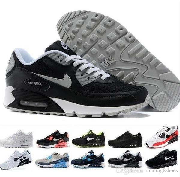 

ready stock air cushion classic max 90 sneakers surface breathable men women running shoes black red white casual sport athletic trainers