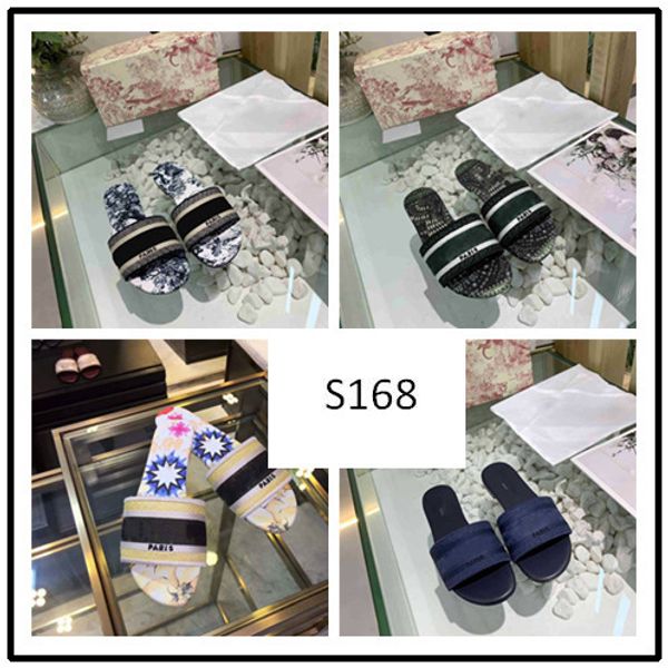 

original box dazzle flowers women designer slippers flat bottom embroidery sandal floral brocade slipper beach causal sandals 8, Black