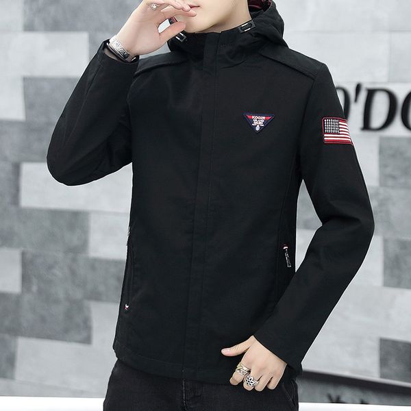 

port&lotus 2019 casual mens hoodies windbreaker jackets long trench coat for men spring autumn winter clothes, Black;brown