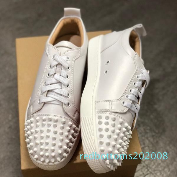 

spike sneakers red bottom shoe low cut suede spike shoes men and women shoes party wedding crystal leather sneakather sneakers zone r08, Black