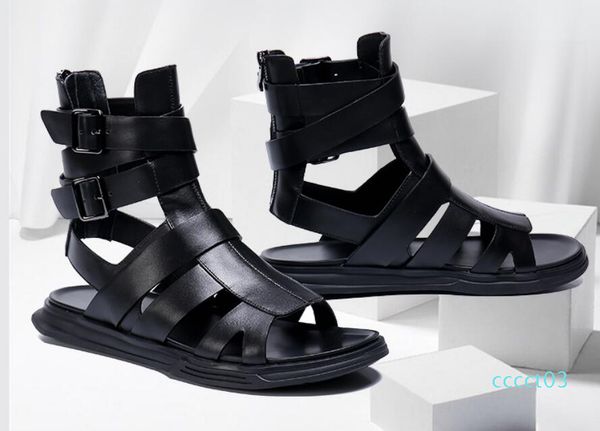 

new fashion summer mens roman shoes gladiator sandals designers comfortable beach sandals male outdoor black casual men sandals 01d ct03