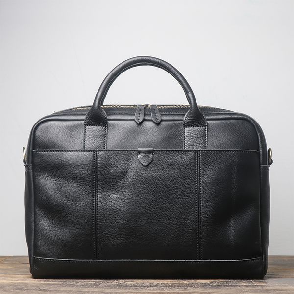 

man head layer cowhide handbag cross section genuine leather single shoulder satchel leisure time briefcase 15 inch computer