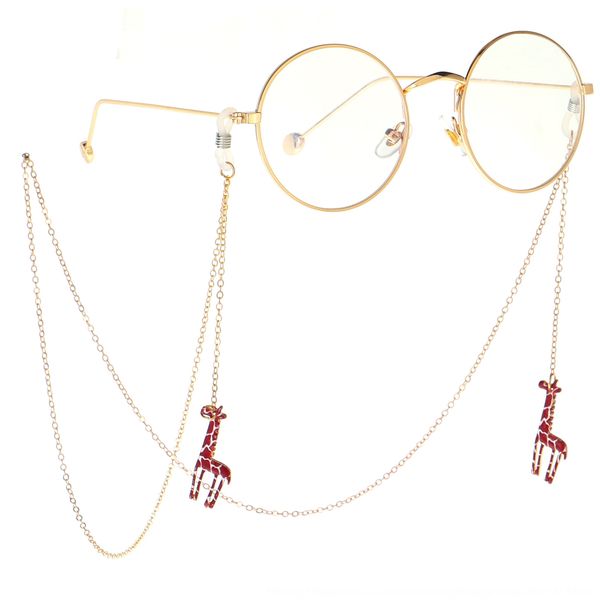 

xlvki anti-skid metal accessory rope golden animal giraffe chain anti-skid accessories metal pendant accessory glasses rope golden animal gi, Blue