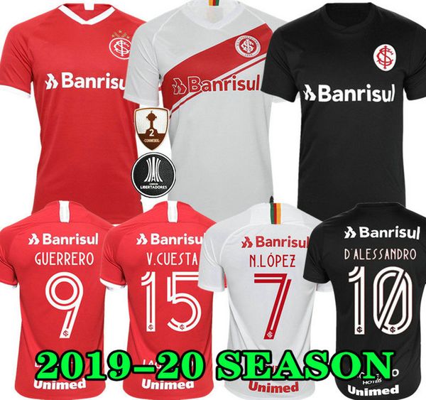 

new 19 20 brazil club internacional soccer jersey red home 2019 2020 away gray football shirt woman n. lopez d.alessandro pottker top, Black;yellow