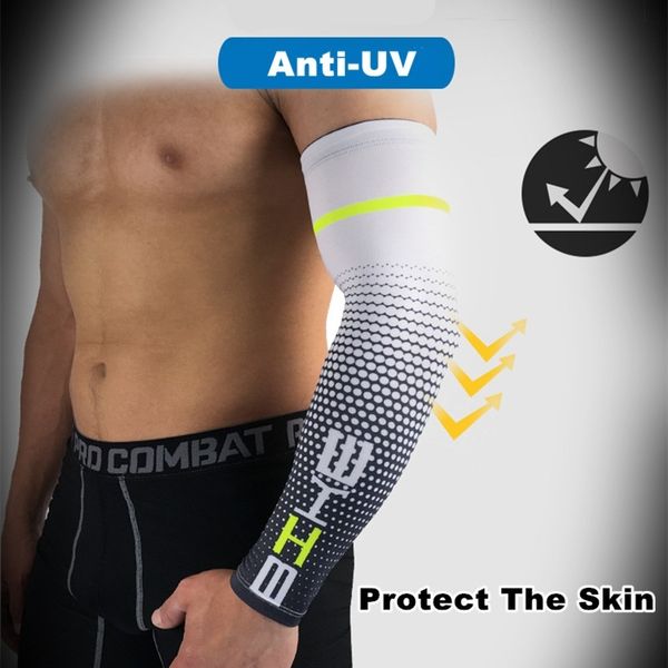 

1 pair new sports anti-uv cycling sleeves running climbing compression arm sleeves outdoor arm warmers elbow protector l587, Black