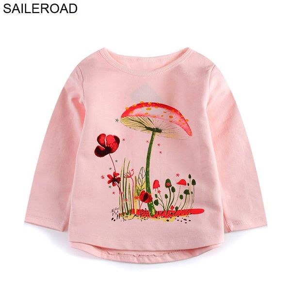 

saileroad pink cute a little girls long sleeve sweatshirts autumn mushroom and floral pattern children kids outerwear sweatshirt, Black
