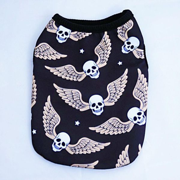 

new qualified pet puppy small dog cat pet clothes skull vest t-shirt apparel clothes levert dropship dig698