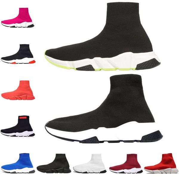 

2019 ace luxury designer sock shoes speed trainer simple casual red black white flat men womens sneakers fashion shoes36-45