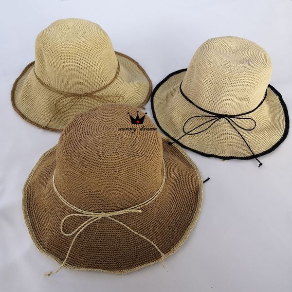 

special travel lafite ladies summer big eaves beach uv-proof sun particularly travel lafite hat foldable hat foldable, Blue;gray