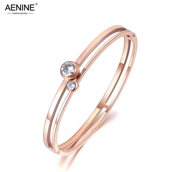 

aenine stainless steel cubic zirconia crystal cuff engagement bangles bracelets lovers jewelry valentine's day gift ab19029, Black