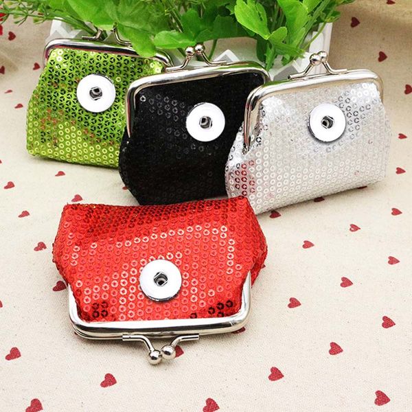 

hor fashion pu leather wallet 017 mini bag wallet 18mm snap button bag coin purse charm interchangeable jewelry for women teenagers gift, Silver
