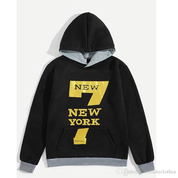 

gold seven print mens hoodies designer new york 7 print homme hoodies fashion autumn casual clothes, Black