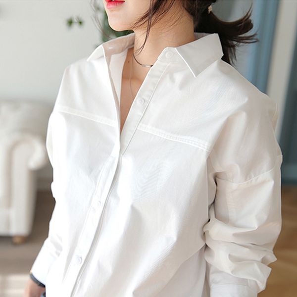 

spring women's shirt feminine blouse long sleeve casual white and blue loose blouses ol style women shirts