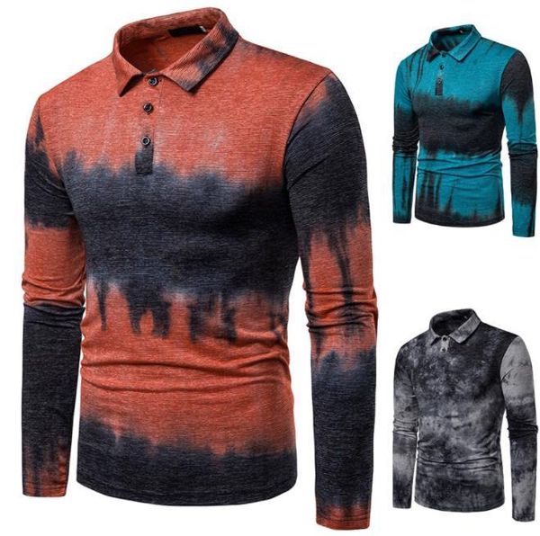 

новый стиль мужской дизайнер поло мода контрастный цвет лацкан шеи с длинным рукавом тонкий поло мужские повседневные рубашки поло, White;black