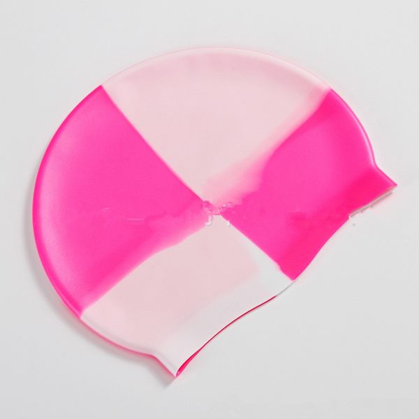 

elastic waterproof silicone protect ears long hair sports swim pool hat swimming cap size for men & women adults
