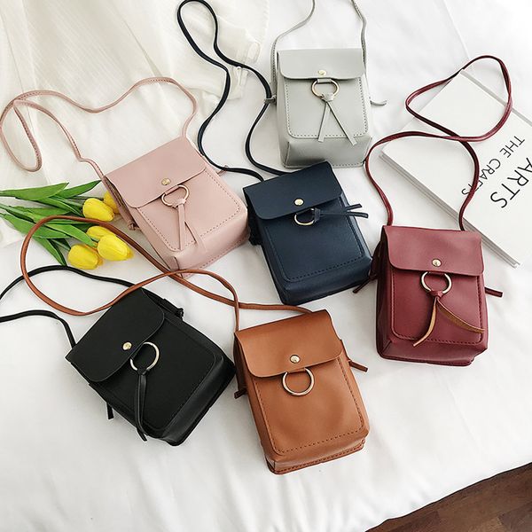 

xiniu women's fashion shoulder bag simple solid color long mobile phone bag messenger retro purse flap mini handbag #0711