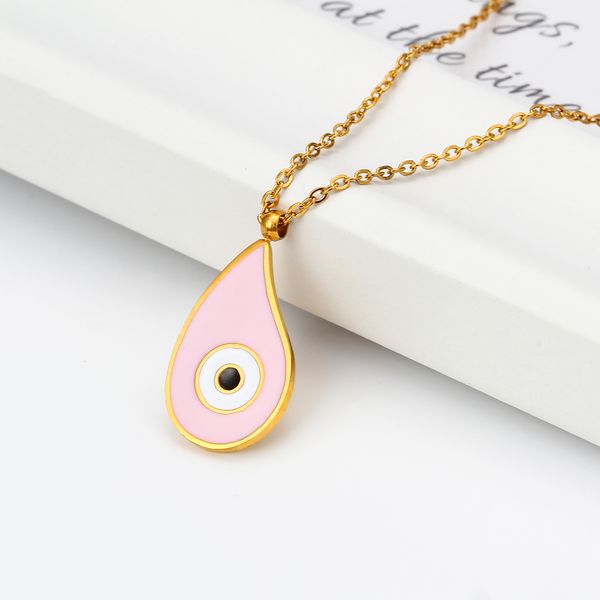 

meibeads 1pc stainless steel drop evil eye charms choker necklaces pendants fit women statement collar pendants necklace jewelry, Golden;silver