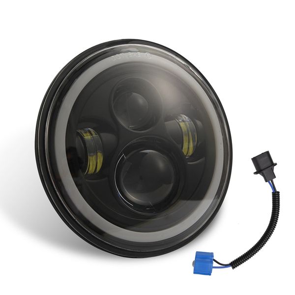 

7 inch 150w round led headlight high low beam with blue halo ring angel eyes for wrangler jk tj lj cj car accessories