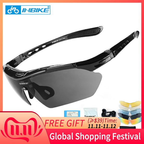 

inbike cycling glasses uv proof polarized 5 lens frame eyewear bike bicycle sun glasses outdoor sport goggle drive sunglasses