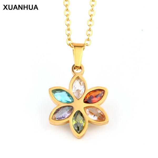 

xuanhua fashion jewelry accessories necklaces & pendants flower type stone jewellery collares valentines day gift for women, Silver