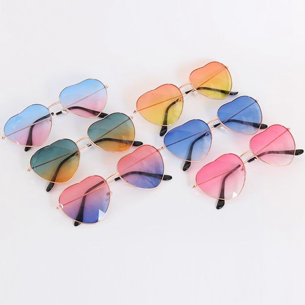 

women heart shaped metal sunglasses lady fashion retro metal full frame gradient sea lenses eyewear rra555, White;black