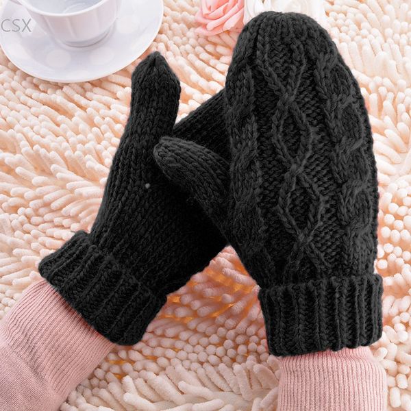 

mwoiiowm warm winter gloves women mittens 8 color woman ladies lovely knitted gloves girls gift 24, Blue;gray