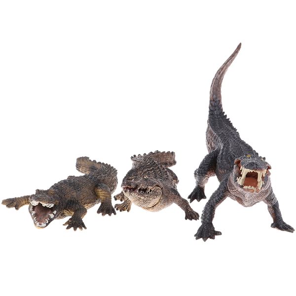 

3pcs crocodile realistic animals ornament figurine figure gift presents