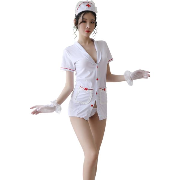 

nurse play cosplay lingerie women uniform fancy erotic nurse uniform female nurse set costumes exotic dress underwear, Black;white