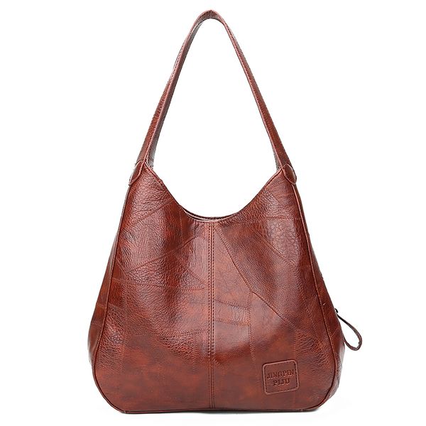 

vintga soft leather all-match tote bags elegant single shoulder handbag woman lady travel bag