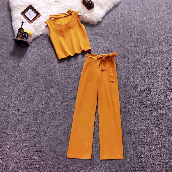 

amolapha женщин soild с открытой спиной жилет+широкий ноги брюки костюмы летом с коротким стиль джемперы брюки комплекты, White