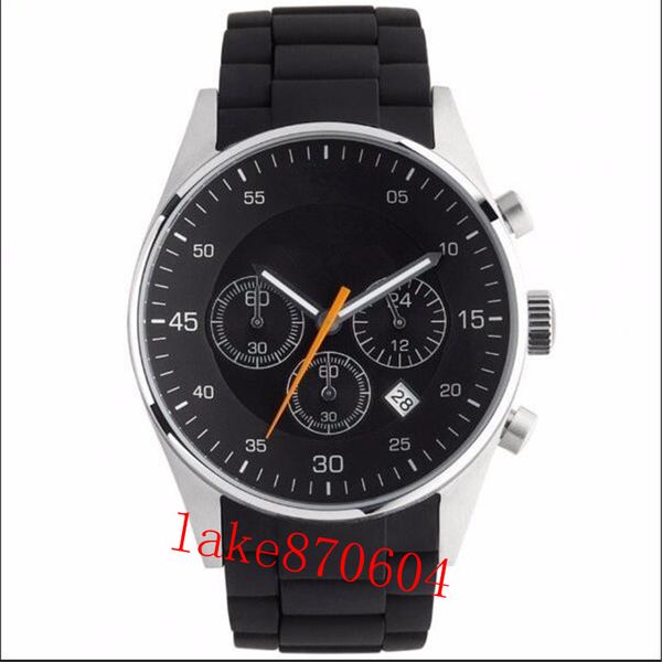 

drop shipping men women stainless steel chronograph military quartz watches 43mm ar5858 ar5859 ar5889 ar5890 ar5905 ar5919 ar5921, Slivery;brown