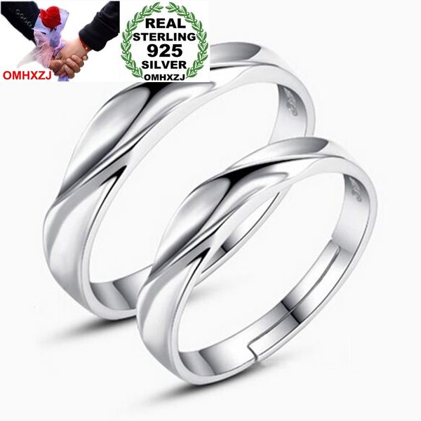 

omhxzj wholesale fashion star simple water ripple lovers couple 925 sterling silver open adjust female for woman ring gift rg36, Golden;silver