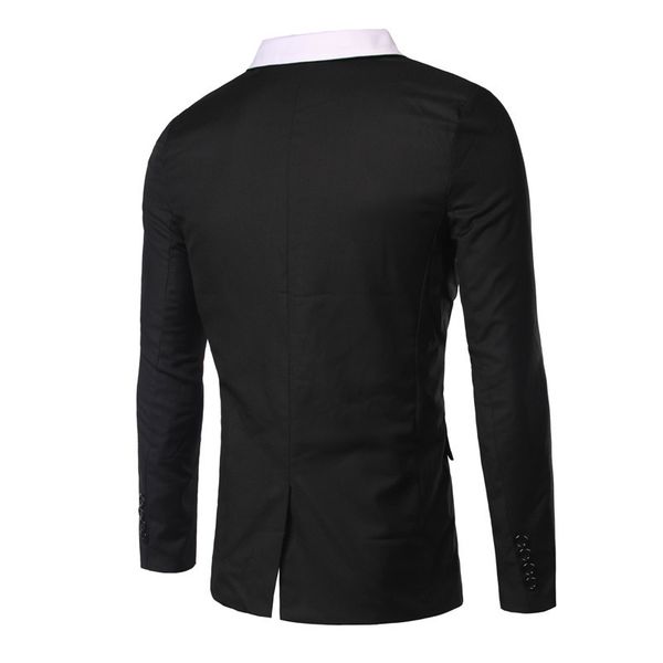 

2019 new style spring and autumn new style men's wear korean-style slim fit contrast color joint fashion men suit casual suit ja, White;black