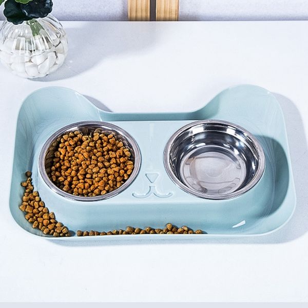 

double dog bowl универсальный pet feeder из нержавеющей стали для кошек и собак поставки чаша (розовый