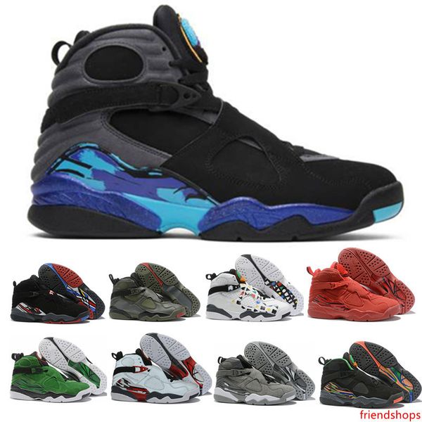 

2019 men basketball shoes 8 8s valentines day south beach reflective bugs bunny white aqua playoff chrome mens trainer sports size 7-13