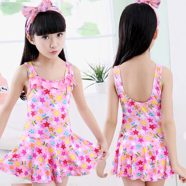 

baby girls swimsuits cute floral one pieces swimwear 2020 summer children beach swim skirt suits kids bathing suits for girls