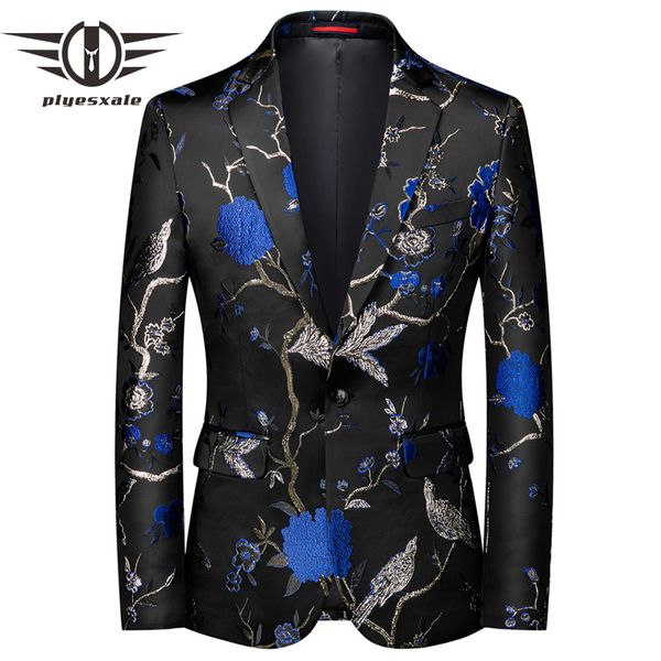 

plyesxale 2020 stylish blazer for men brand mens designer blazer suits jacket new men's stage costumes 5xl q989, White;black